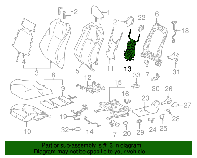 20182022 Toyota CHR Lumbar Support 72760F4010 Toyota Parts Center