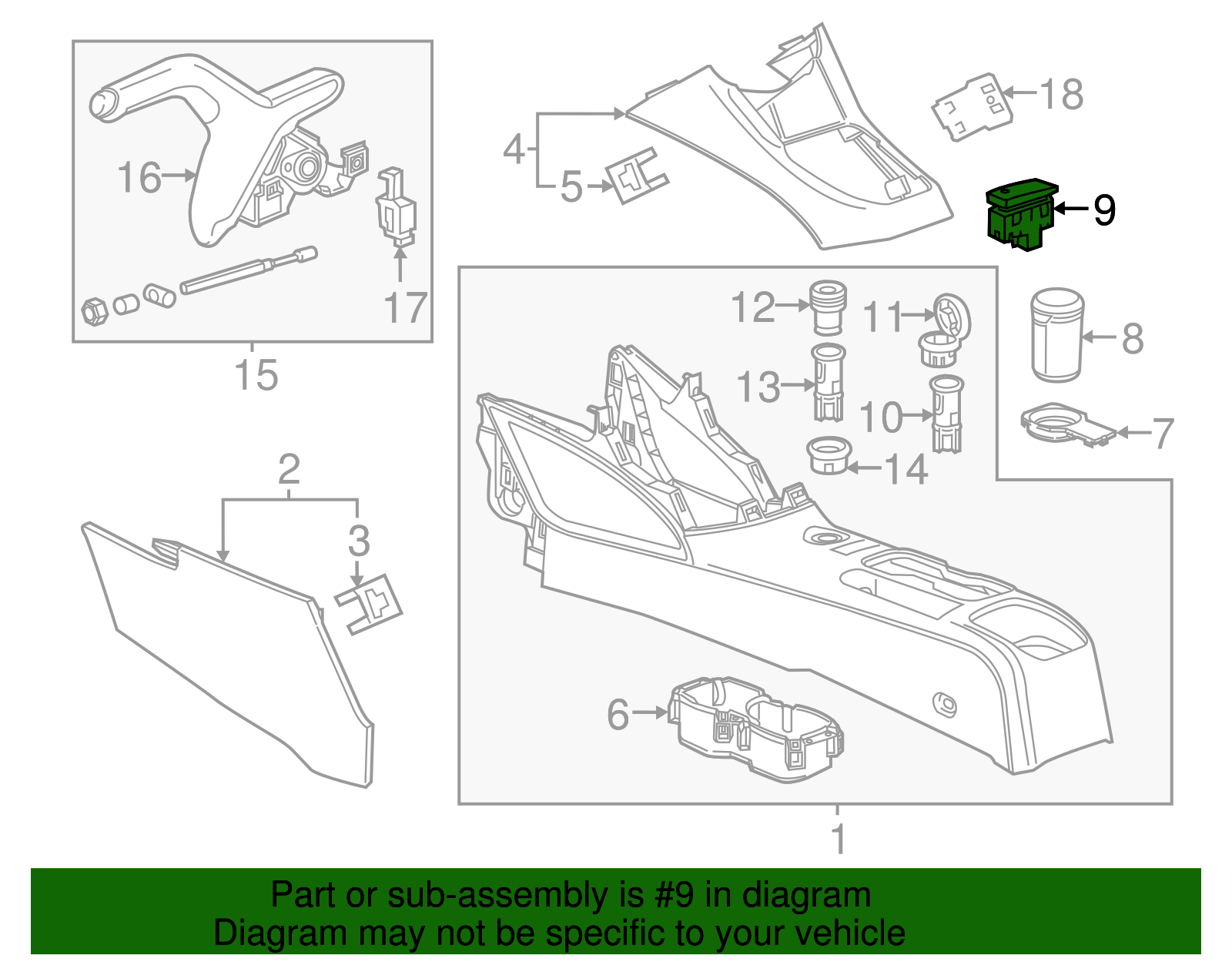 Front Floor Console Multi-Function Switch - GM (96892004)