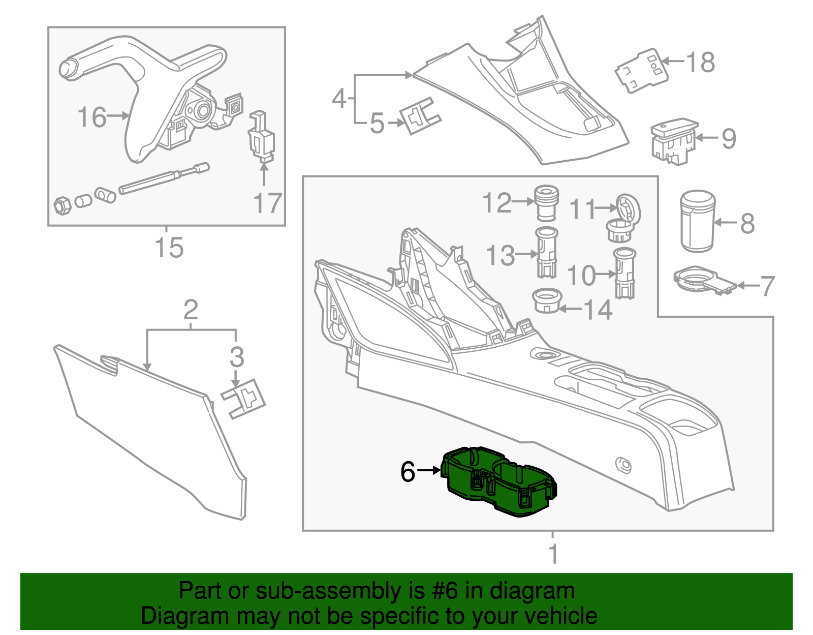 Front Floor Console Cup Holder - GM (96886462)
