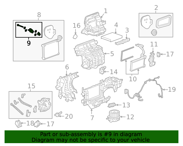 Air Conditioning Evaporator Thermal Expansion Valve Kit 87848947 GM
