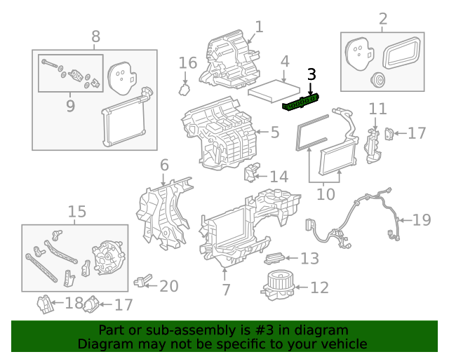 20192024 GM Passenger Compartment Air Filter Housing Cover 84532403 GM