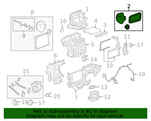 Heater and Air Conditioning Evaporator and Blower Module Seal Kit