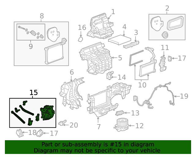 HVAC Heater Mode Door Lever 84837078