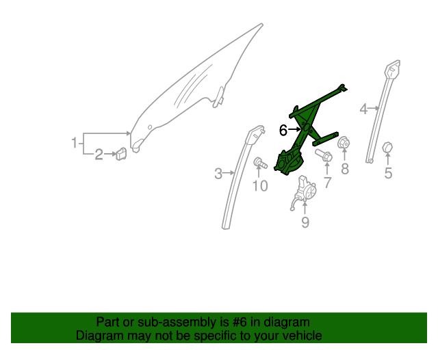 20052009 Subaru 20052009 Subaru Legacy & Outback Left Power Window