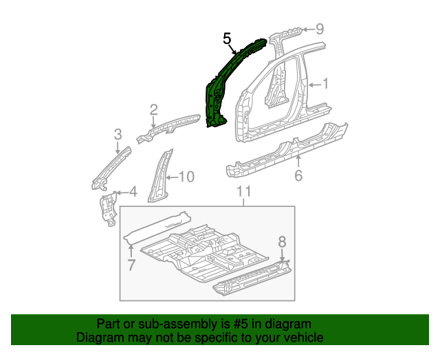 20042008 Acura TL Pillar Reinforced 63520SEPA00ZZ XportAuto
