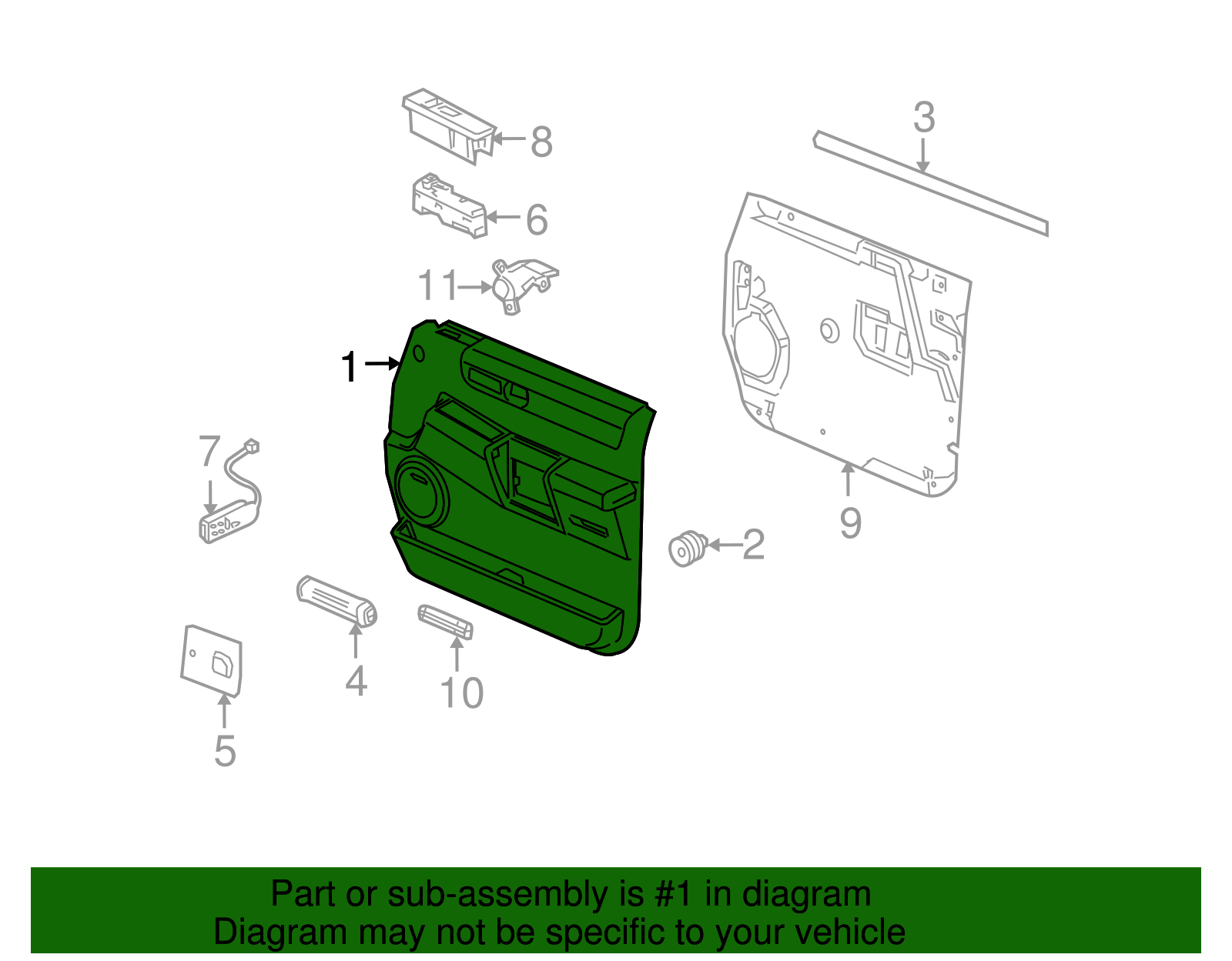 Panel Assembly-Front S/D Tr                    *Md Wheat - GM (10358786)