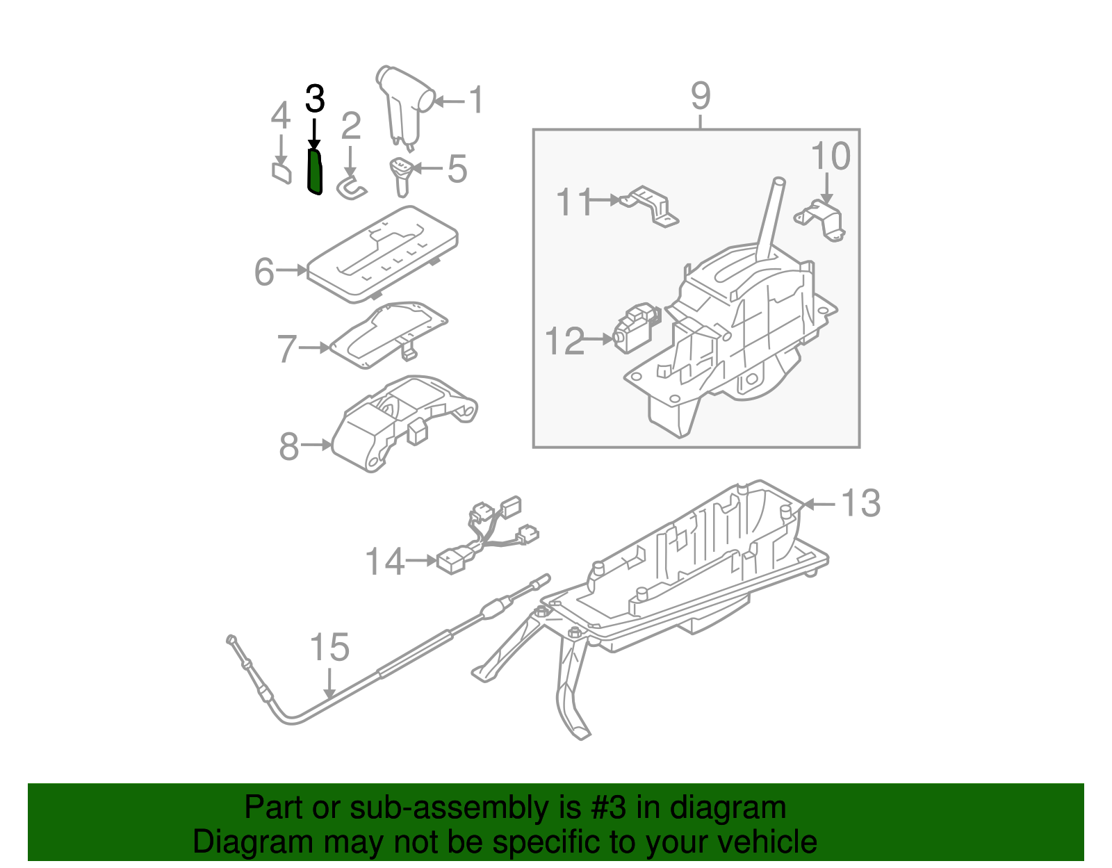 Automatic Transmission Shift Lever Knob Cap - Volkswagen (7L6-713-171-5W8)