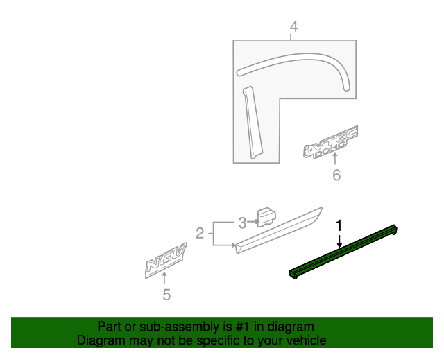OEM 20062011 Honda Civic Molding Assembly, R Rear Door 72910SNAA01