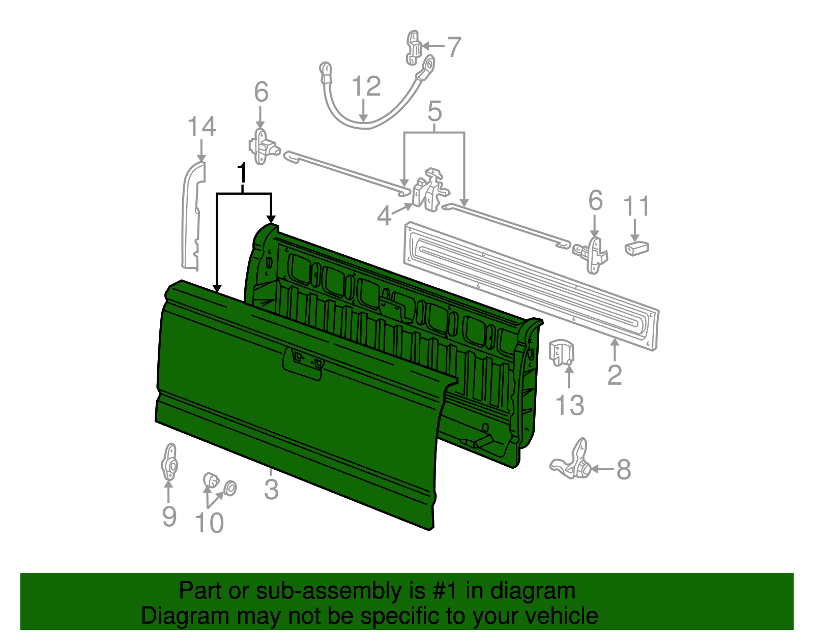 1L5Z-9940700-BA - Tail Gate 1993-2005 Ford Ranger | Big 3 Auto Parts