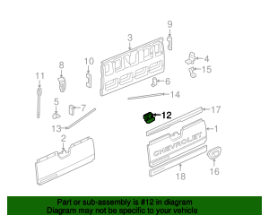 GM 19209650 Black Tailgate Handle | Genuine GM & AC Delco OEM Parts ...