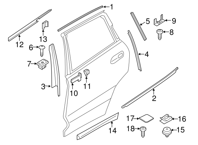 51357393438 - 2018-2024 BMW X3 Applique Panel (51-35-7-393-438 