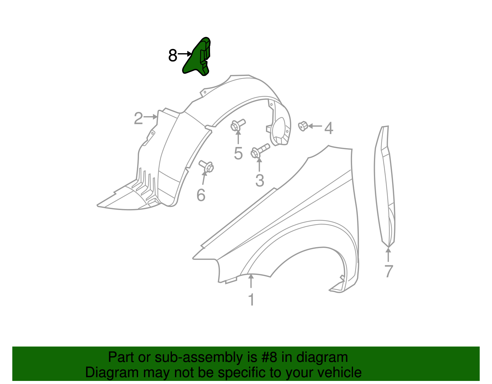 Front Passenger Side Fender Insulator - GM (96650432)