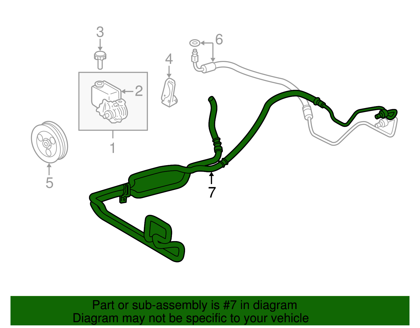 Power Steering Gear Outlet Hose - Buick (25727230)