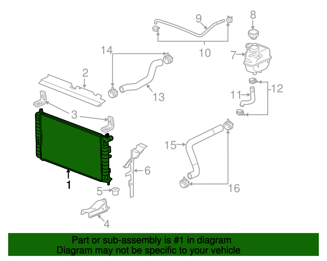 2006-2012 GM Radiator 52495681 | Auto Parts Express