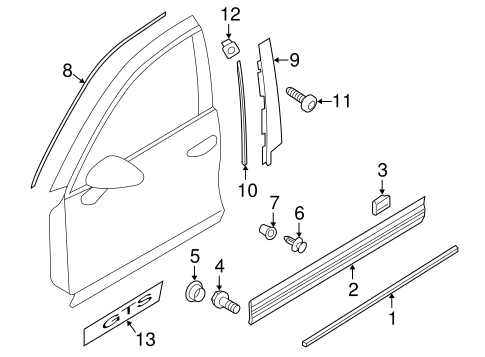 Exterior Trim - Front Door for 2013 Porsche Cayenne #0