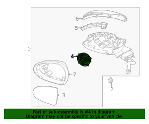 thumbnail image 2 of OEM Kia Mirror Actuator Motor – Right Passenger Side – 2010-2013 Forte Optima – 87622-1M000 2 of 5
