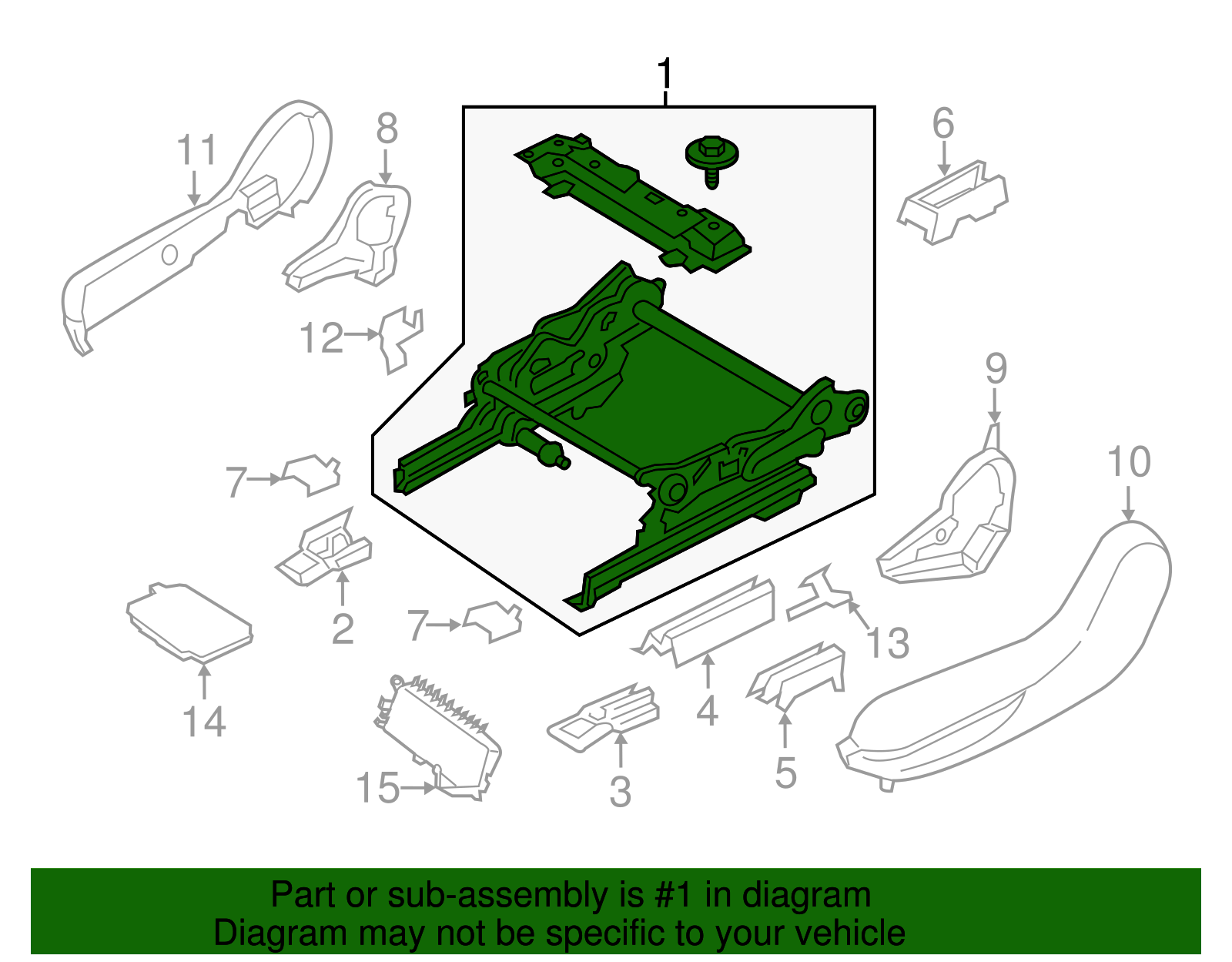 Seat Track - Ford (GD9Z-9661710-A)