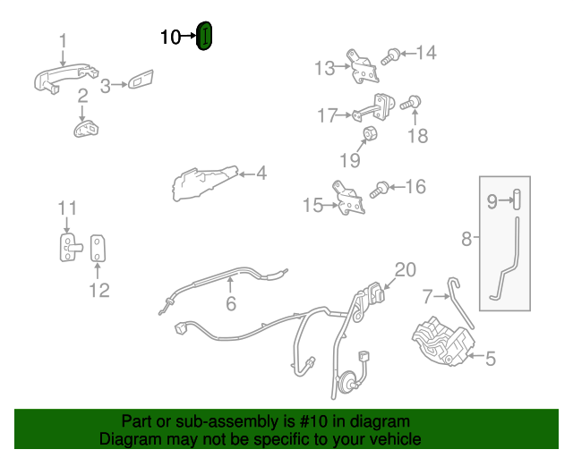 20082017 GM Door Lock Rod Grommet 20880973