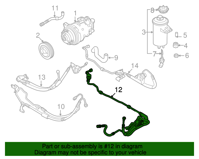 32-41-6-795-670 - Power Steering Return Hose - 2007-2010 BMW X5 