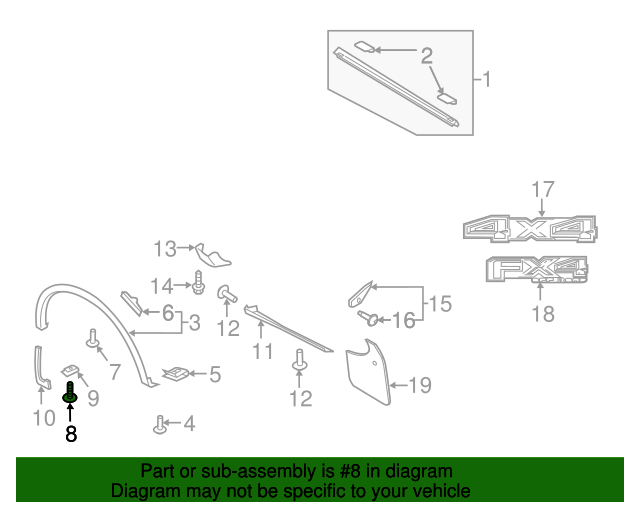 20172020 Ford OEM Wheel Opening Molding Screw W715677S450B OEM
