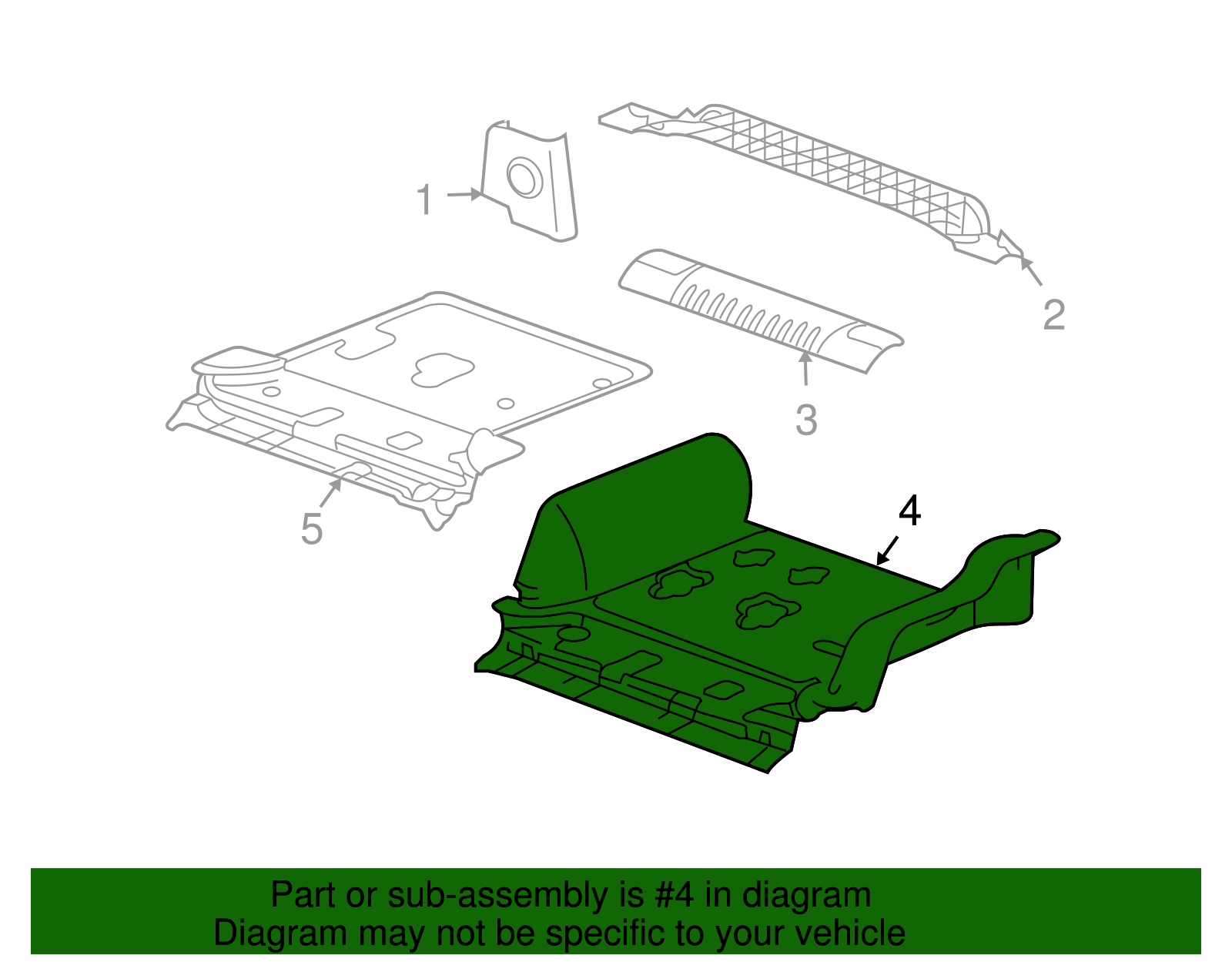 Insulator Assembly-Floor Panel Rear - GM (25821206)