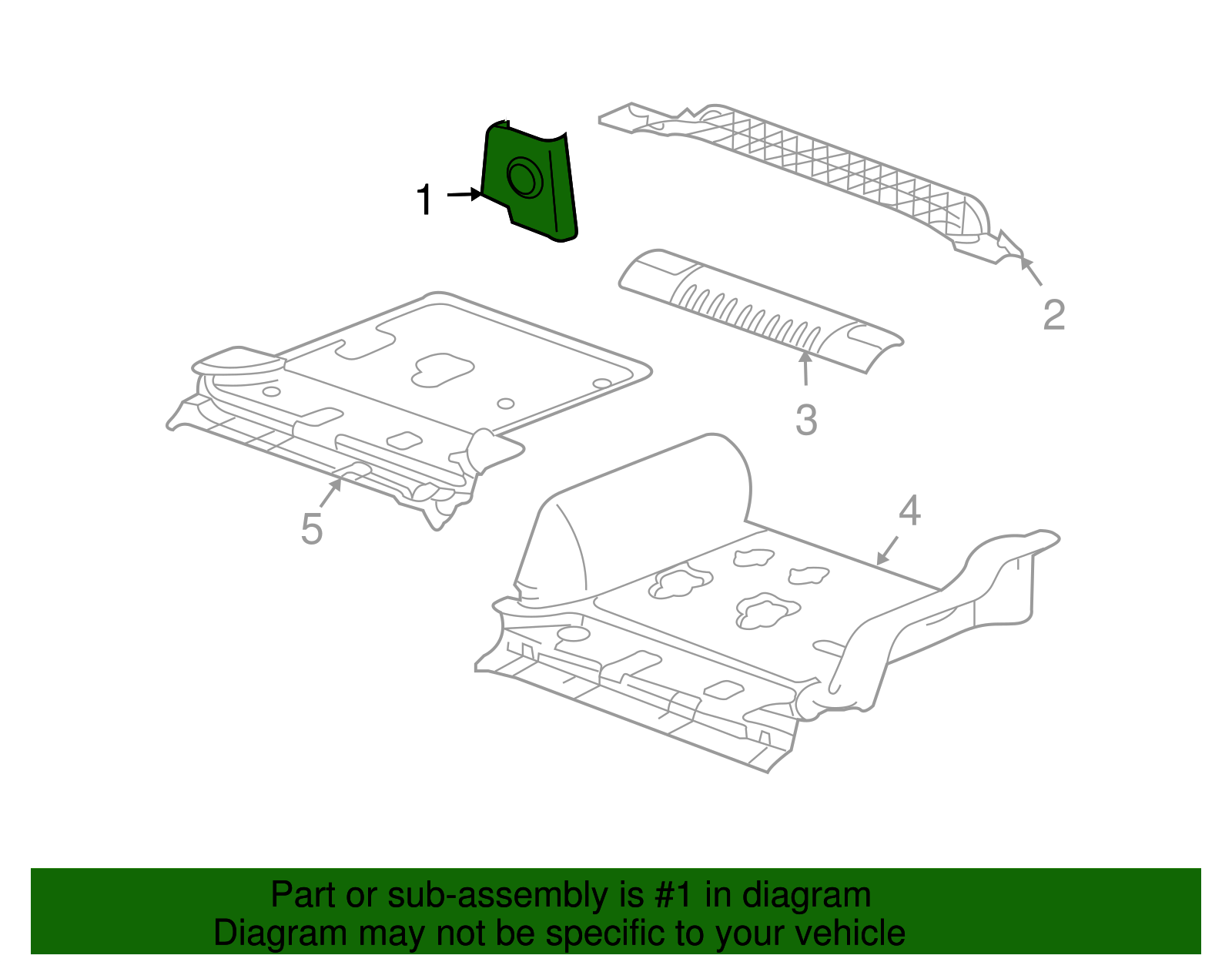 Molding Assembly-Body Rear Cor Upper   Garnish      *Wheat - GM (10358738)