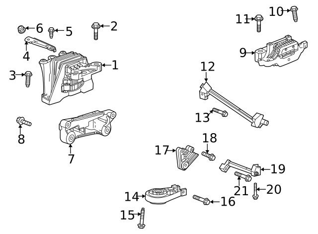 2020-2024 GM Transmission Mount Strut 60005915 | GM Parts Center