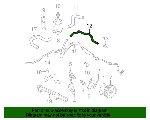53734S9VA01 Hose Power Steering Return 2005 Honda Pilot Genuine
