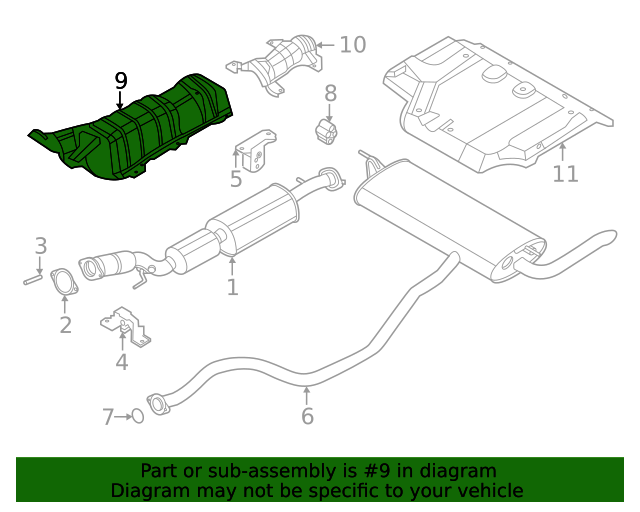 2020-2022 Nissan Sentra Exhaust Heat Shield 74750-6LH0A | Nissan Parts Plus
