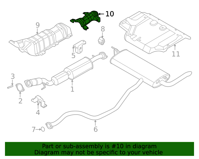 20202021 Nissan Sentra Exhaust Heat Shield 747586LH0A QuirkParts
