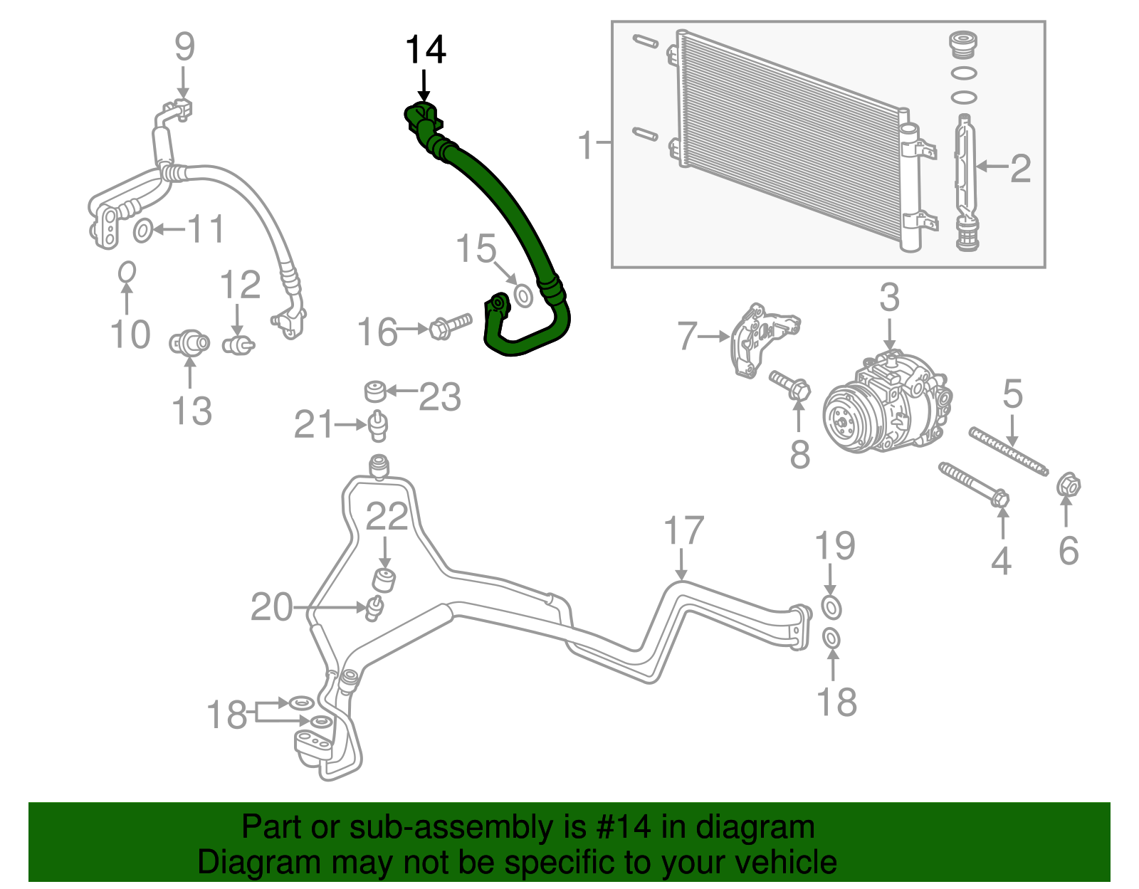 Air Conditioning Compressor Hose - GM (95385031)