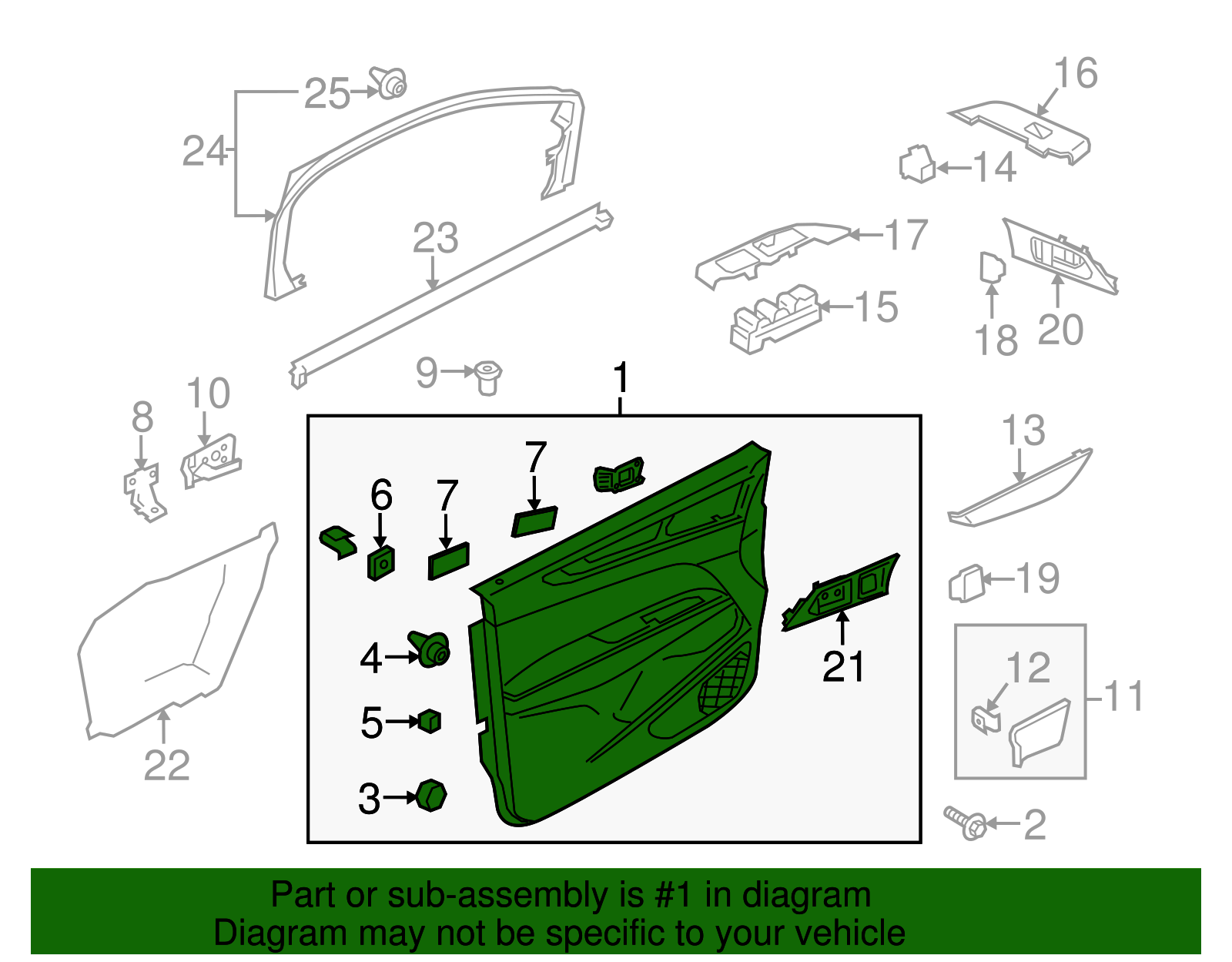 Door Trim Panel - Ford (GJ7Z-7823942-AC)