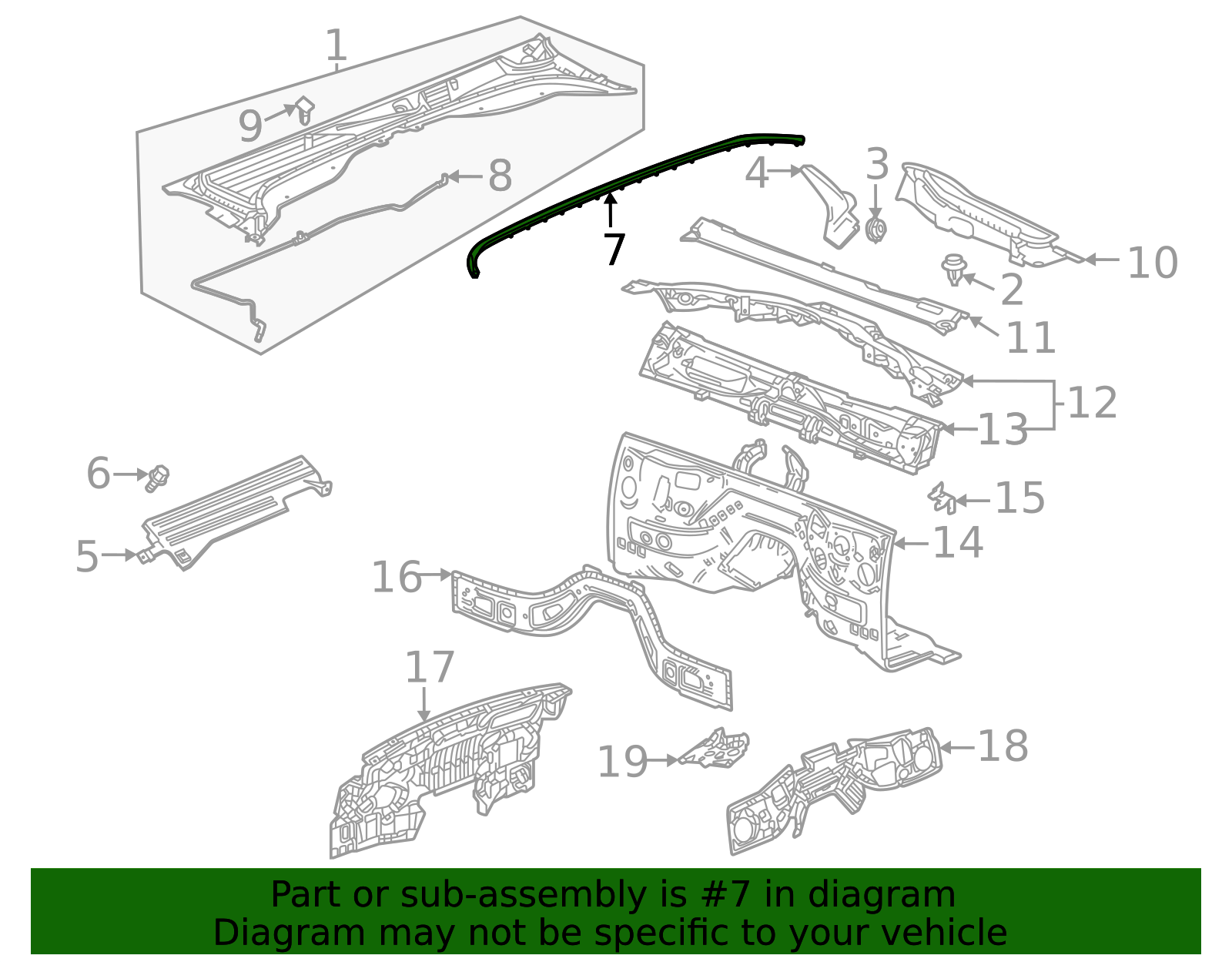 Hood Rear Weatherstrip - GM (84028340)