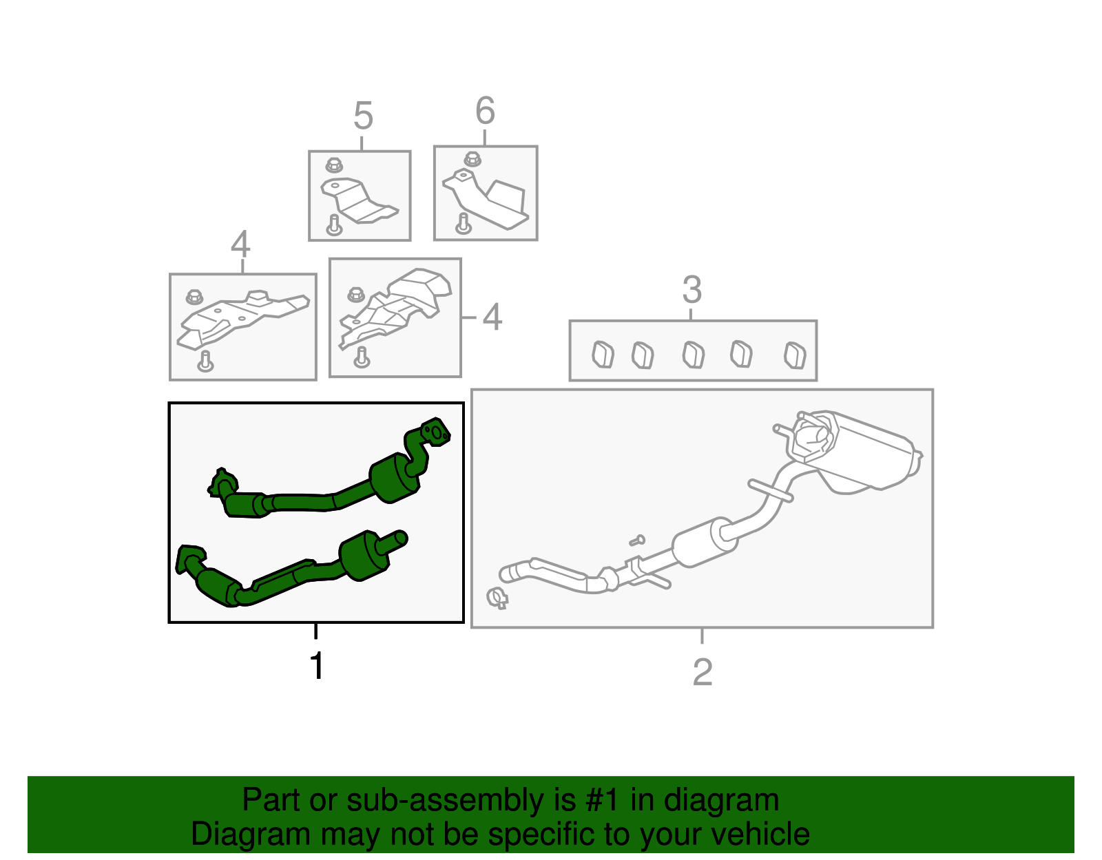 Driver Side 3-Way Catalytic Converter with Flange, Retainer, Inserts, Strap, and Label - GM (25982291)