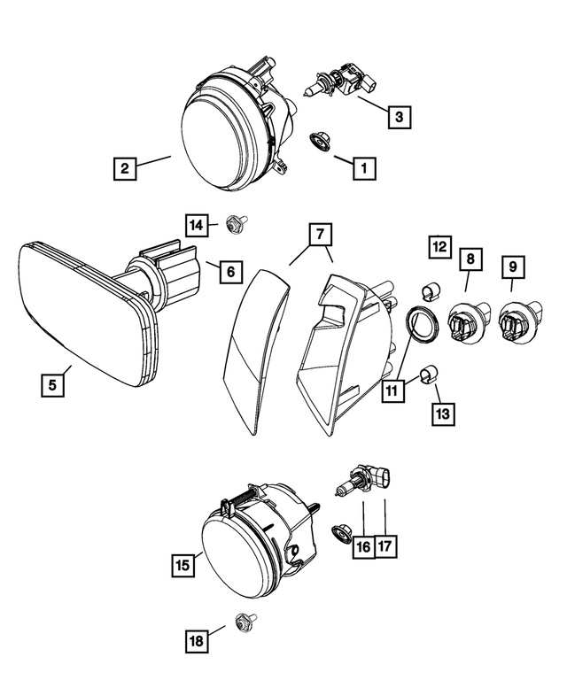 2011-2013 Jeep Compass Headlamp, Left 5182553AG | My Mopar Parts