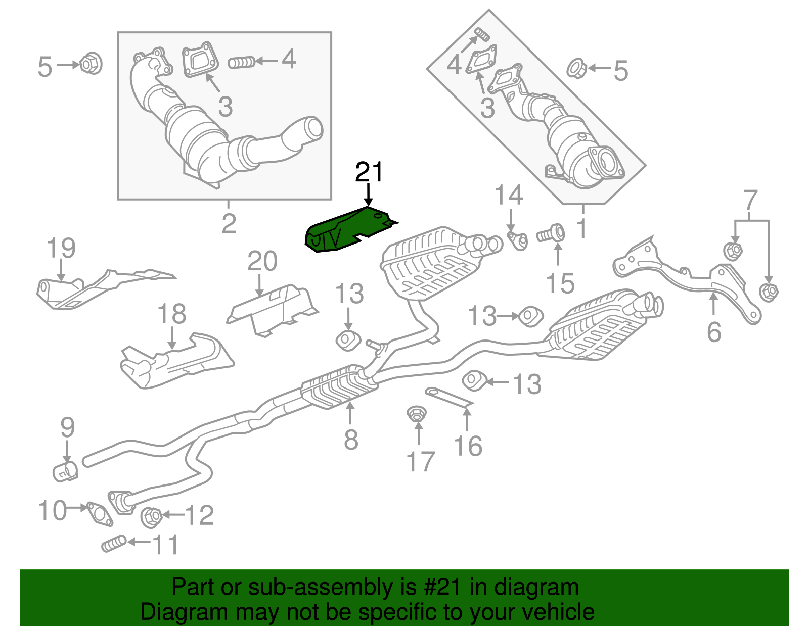 Driver Side Exhaust Rear Underbody Heat Shield - Cadillac (84130216)
