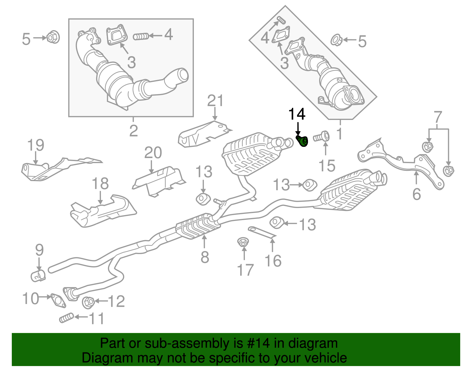 Exhaust Rear Muffler Insulator - GM (84086472)