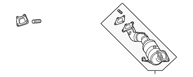 Passenger Side 3-Way Catalytic Converter with Flange, Bushing, Gasket, and Studs - GM (84025477)