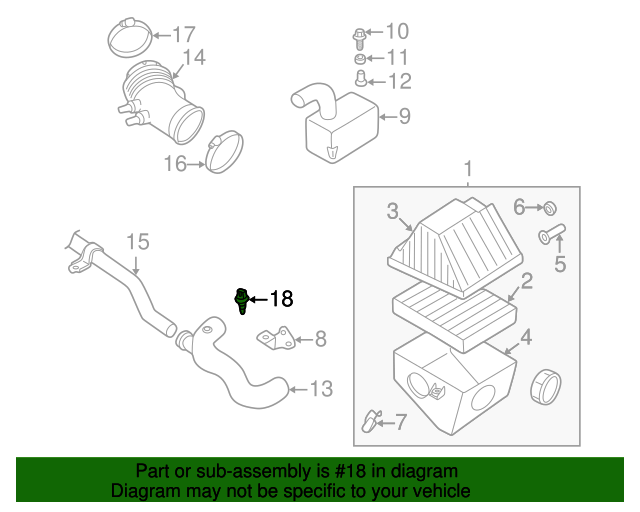 19932006 Nissan Air Intake Temp Sensor 226301B00A QuirkParts