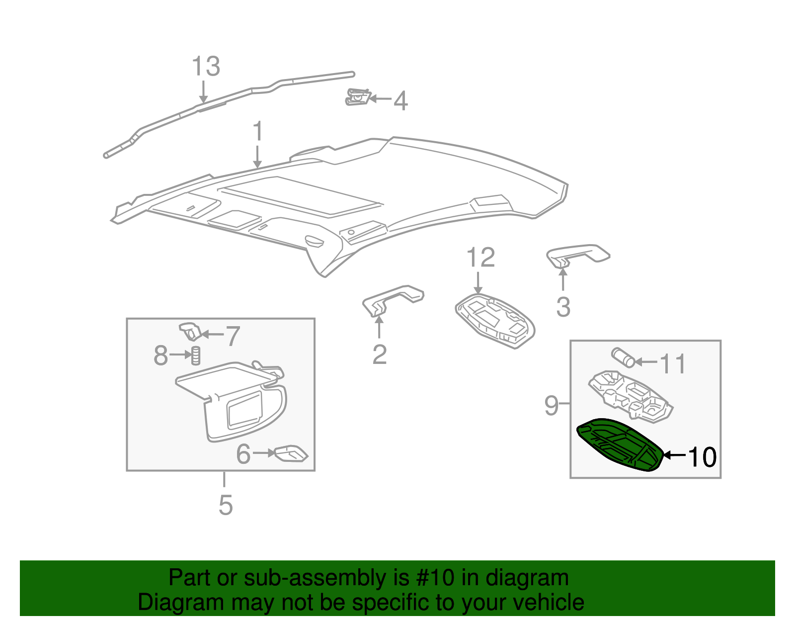 Dome Lamp Lens - Ford (YF1Z-13783-AA)
