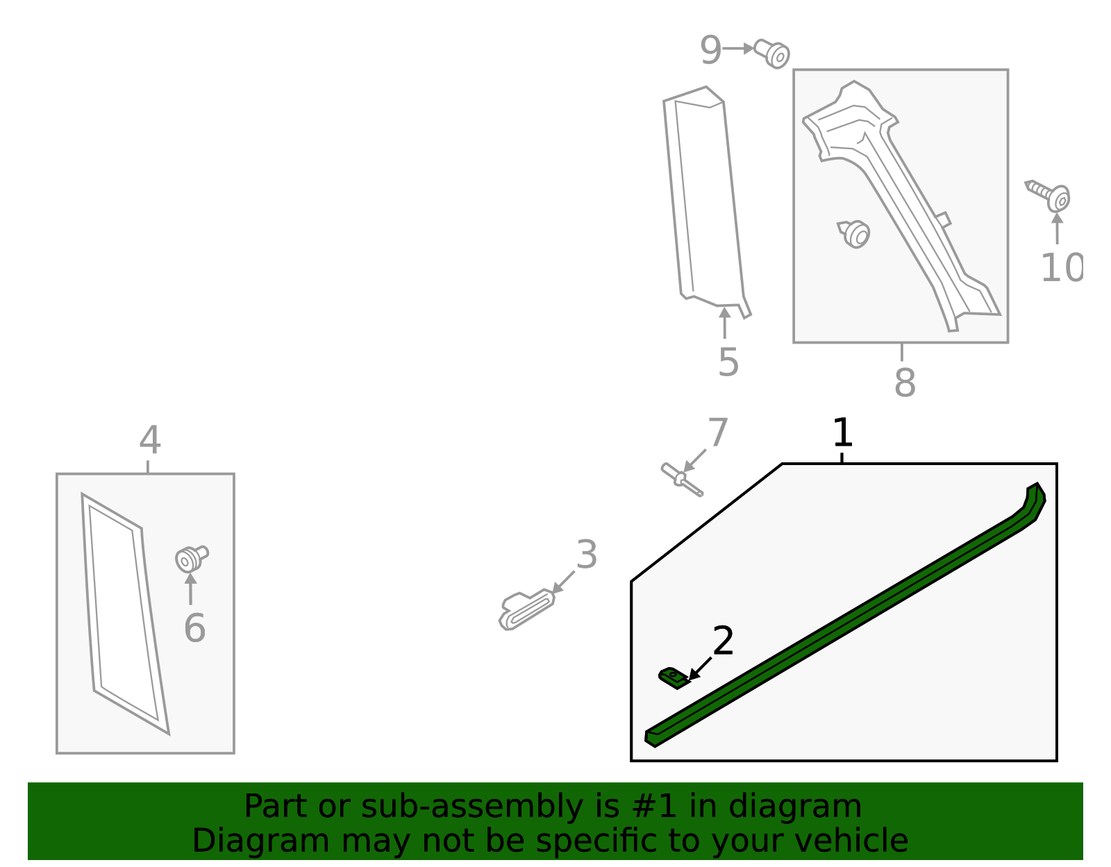 thumbnail image 2 of OEM Right Side Mirror Trim Molding For 2018-2024 Lincoln Navigator – JL7Z-17F690-AA 2 of 6