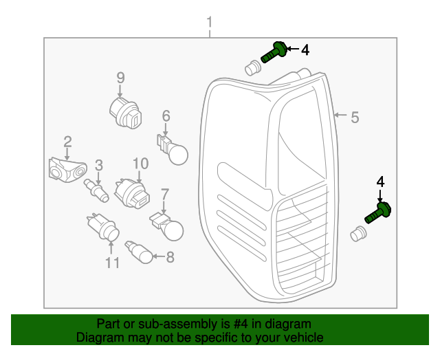 3550882Z00 Tail Lamp Assembly Screw 20092012 Suzuki Equator