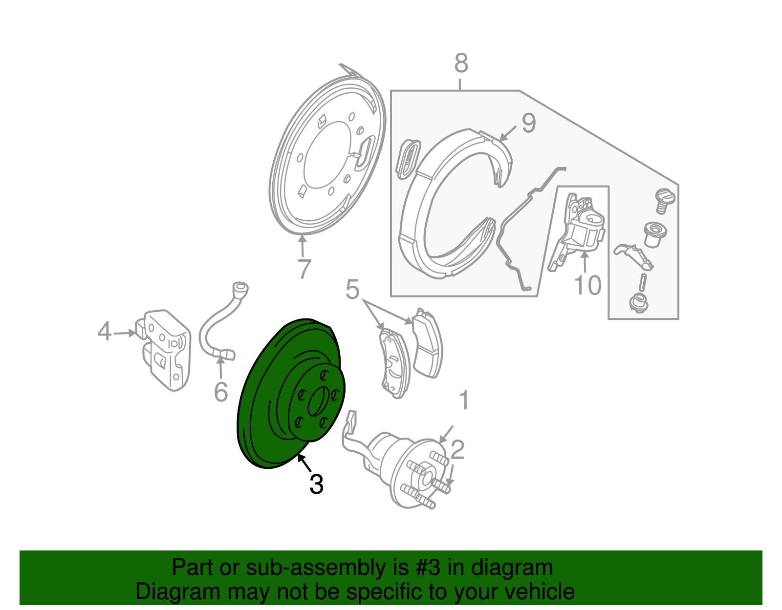 Rear Cross Drilled Disc Brake Rotor - Cadillac (89060329)
