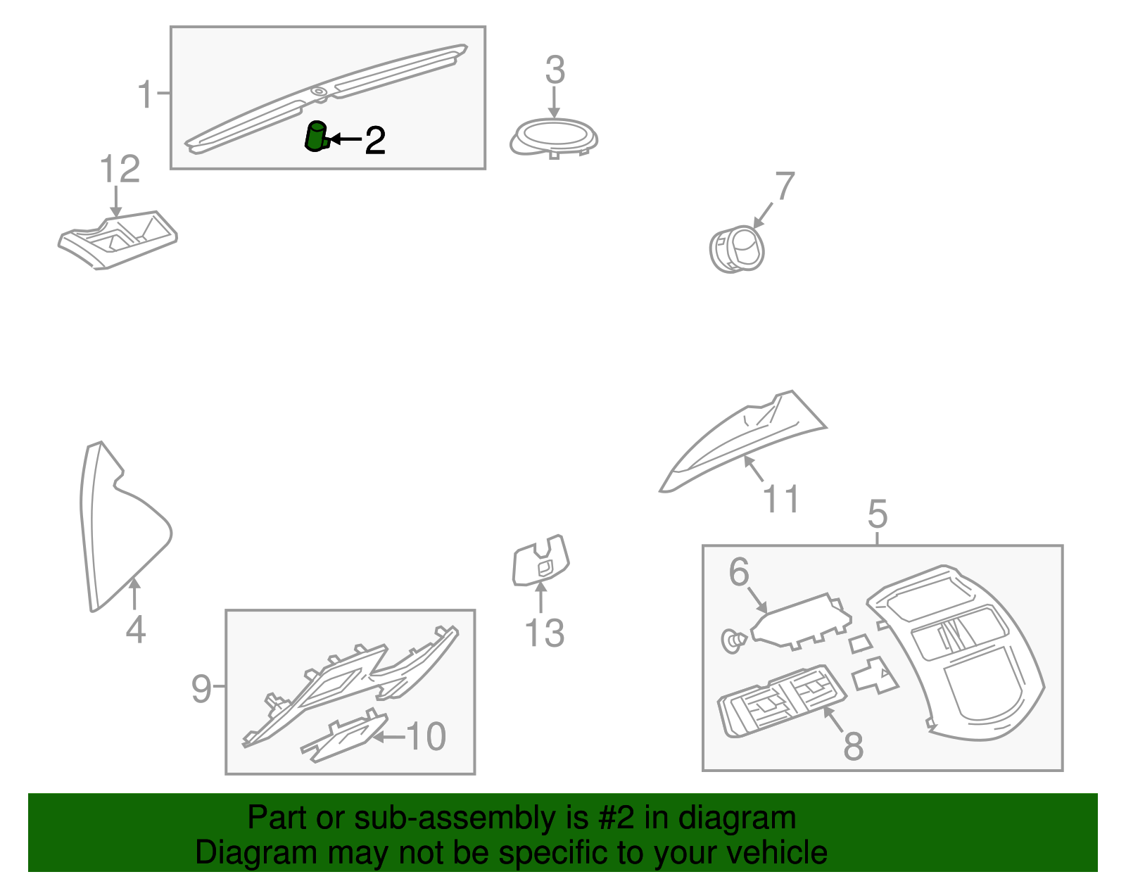 Sun Load Temperature Sensor Opening Cover - GM (96676494)