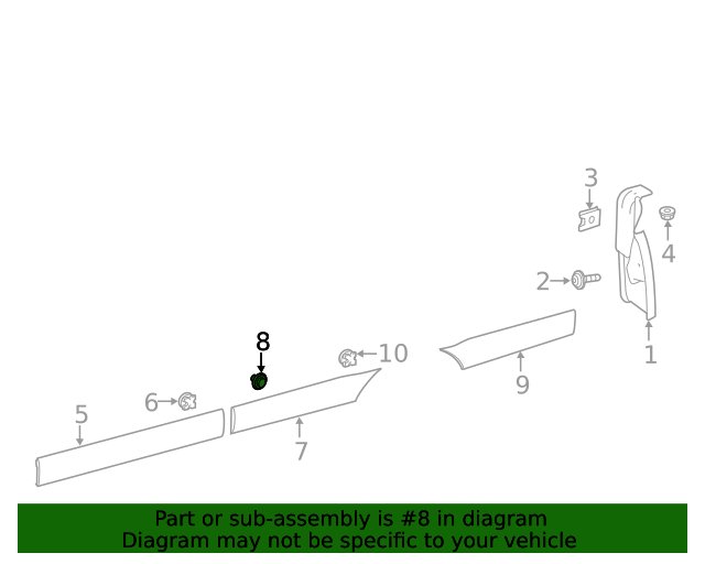 Genuine OEM Side Body Panel Molding Clip 9109910000 Fits Select