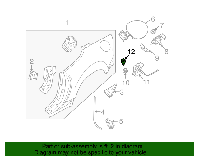 19932020 Mazda Fuel Filler Door Release Cable Clip H26067054