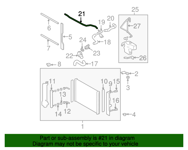 2013 Toyota Corolla Engine Coolant Bypass Hose 1626122111 Toyota