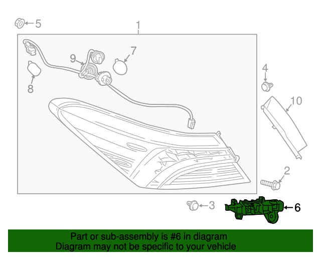 5256206090 Tail Lamp Assembly Retainer 20182023 Toyota Camry