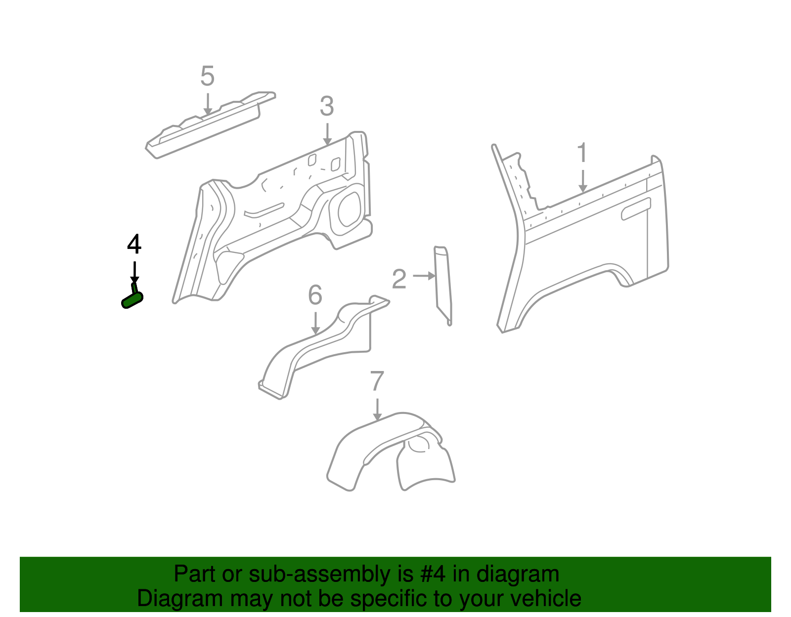 Reinforcement-Quarter Otr Panel Lower Rear - GM (10361559)