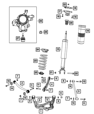2016-2024 Dodge Durango Suspension Shock Absorber Kit 68330539AB